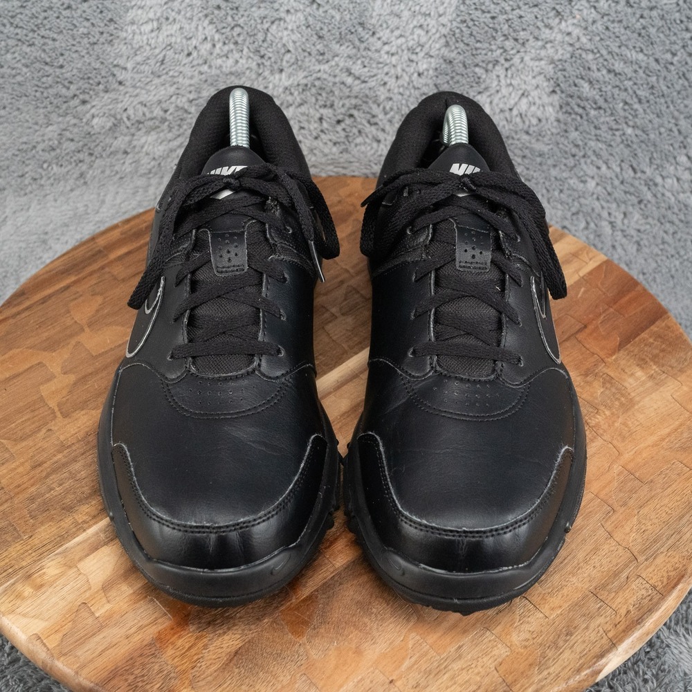 Nike Durasport 4 Golf Shoes Mens 9 Black Athletic Cleats Golfing Outdoor 844550 - Picture 2 of 10